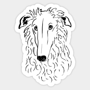 Borzoi (Black and White) Sticker